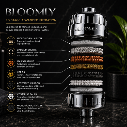 Clean Water Shower Head — Multi-Stage Chlorine & Sediment Filter