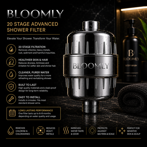 Clean Water Shower Head — Multi-Stage Chlorine & Sediment Filter